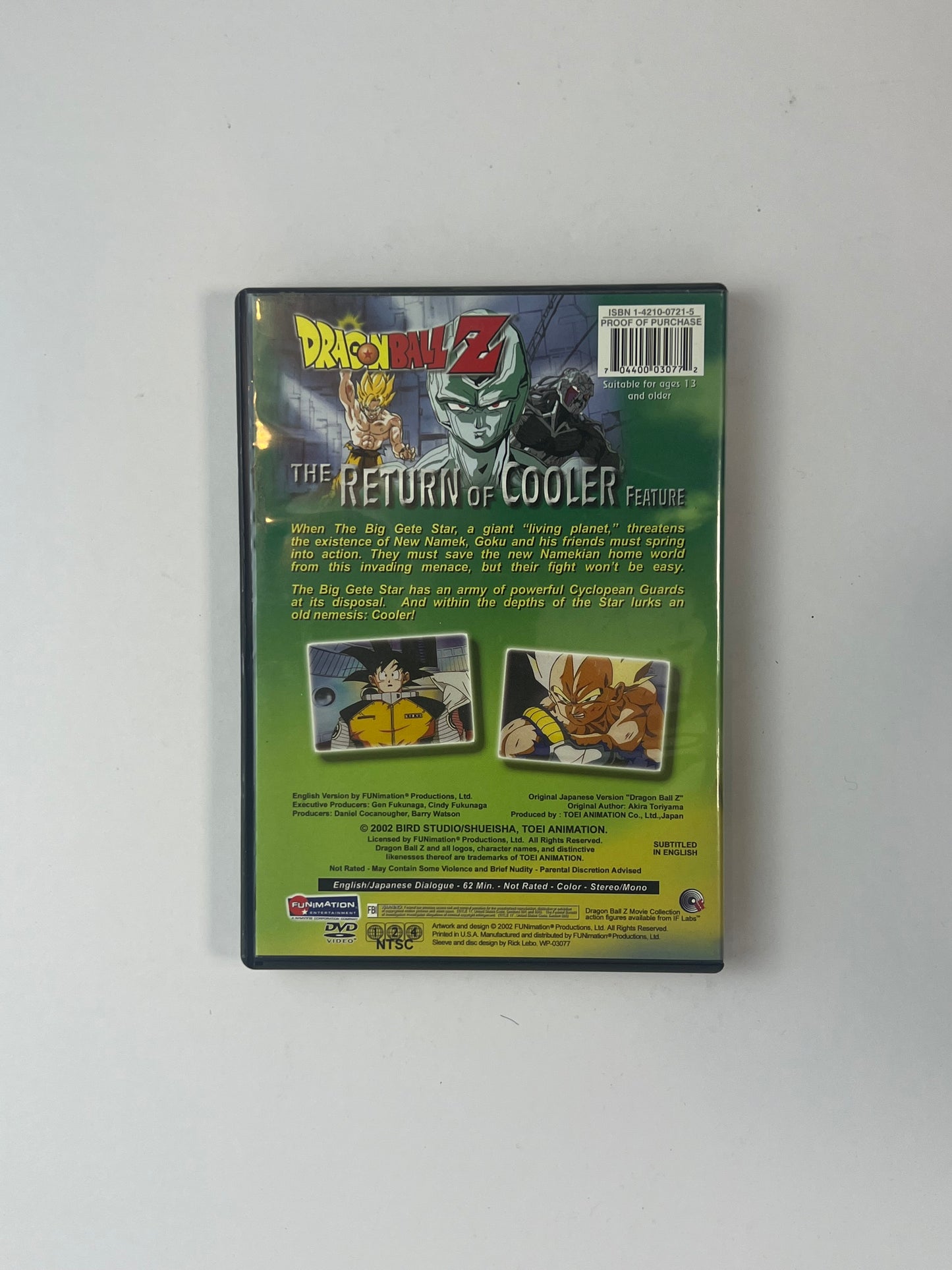 DVD - Dragon Ball Z - The Return Of Cooler Feature - English / Japanese - FUNimation - 2002