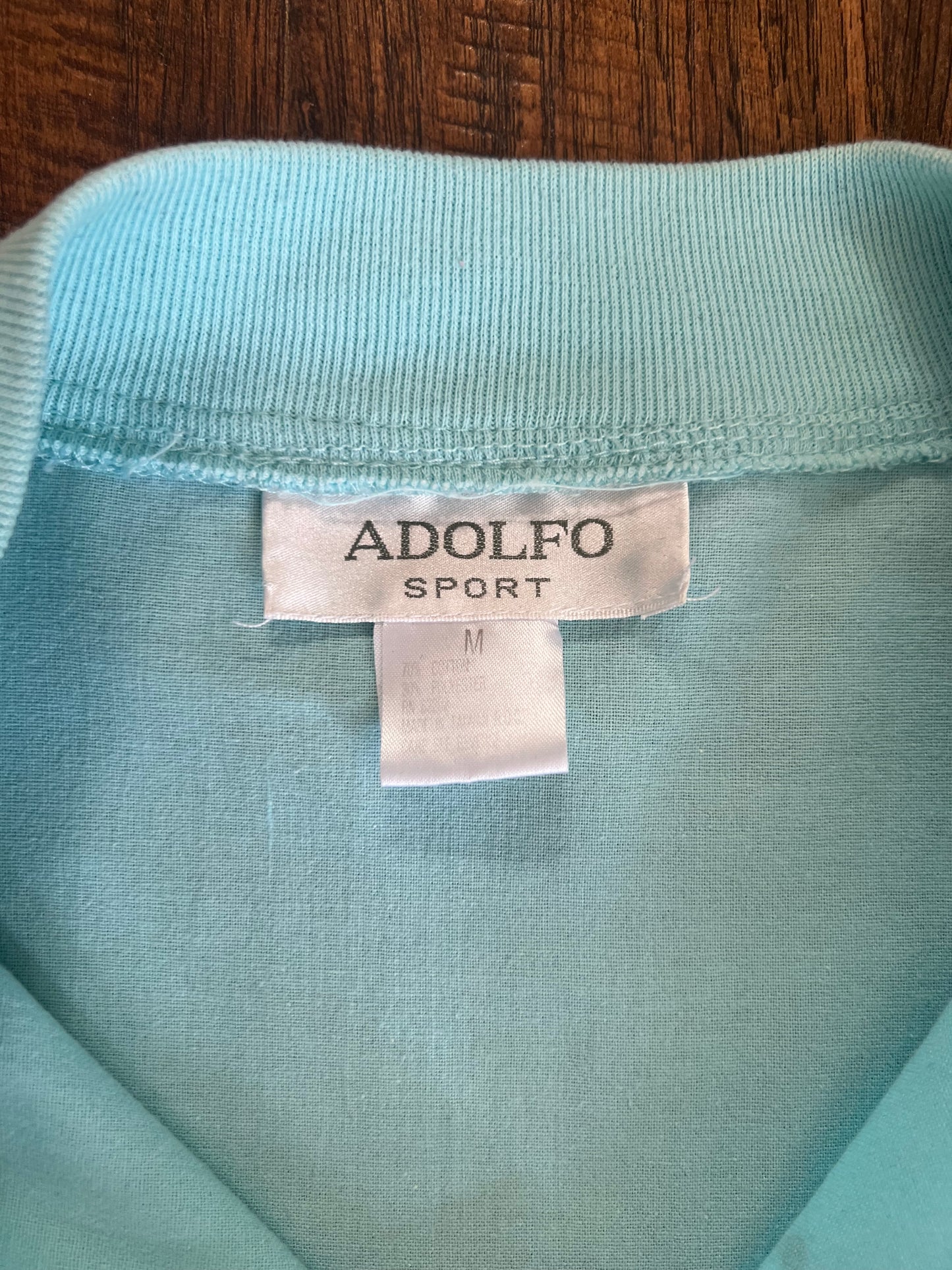 Vintage Clothing - Zip Up Sweatshirt - Wiggy Butterflies & Flowers - Light Blue - Adolfo Sport - Medium
