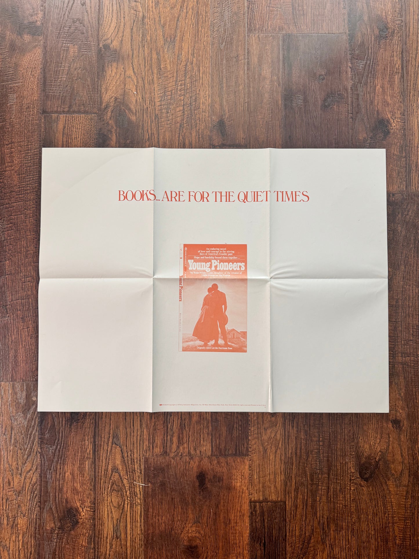 Vintage Scholastic Magazine Insert Poster - Woman on Horse in Storm