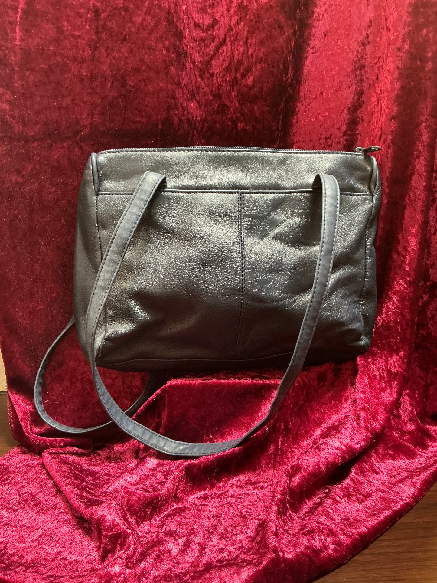 Vintage Purse - Blue Leather Shoulder Bag