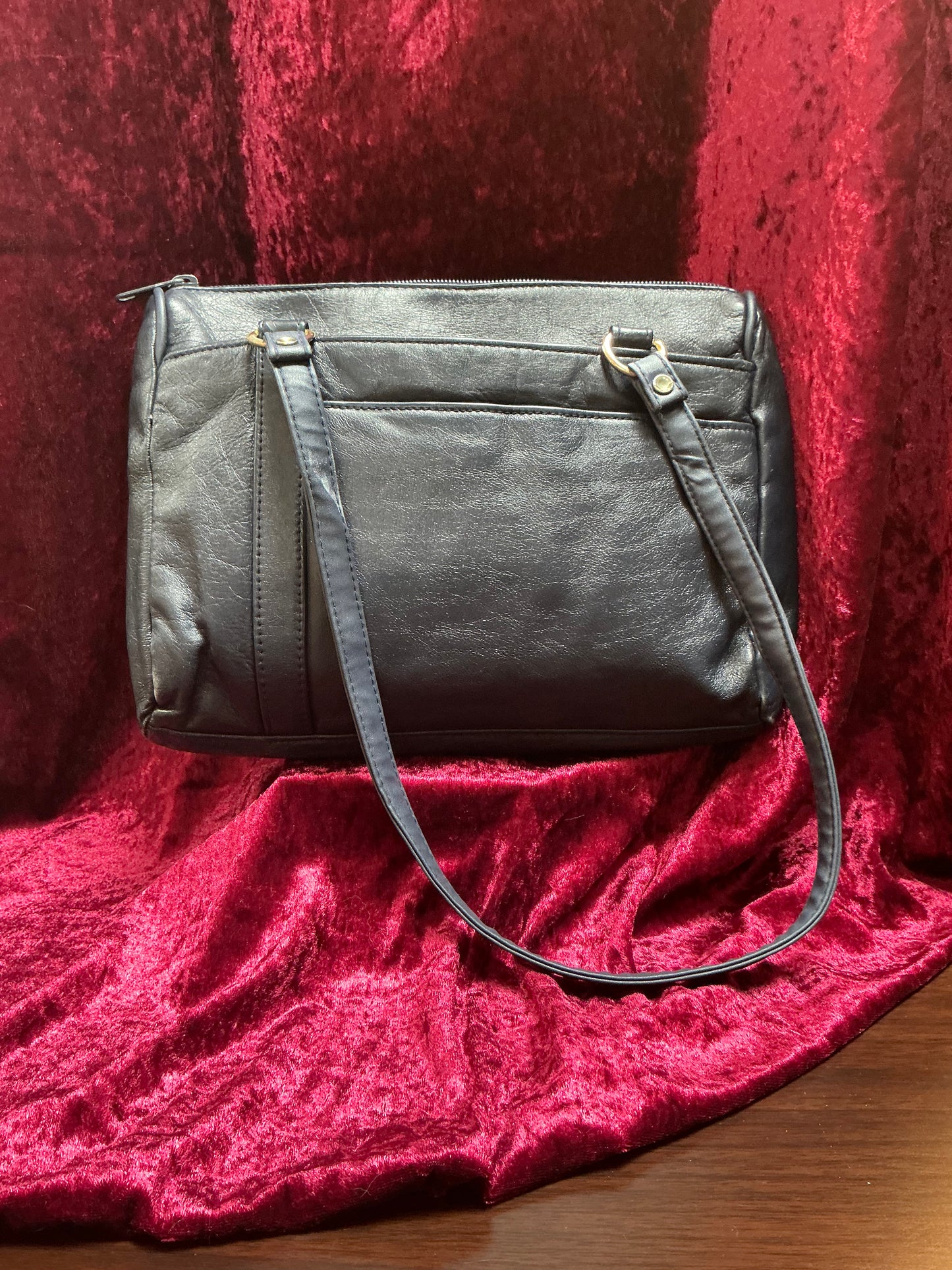 Vintage Purse - Blue Leather Shoulder Bag