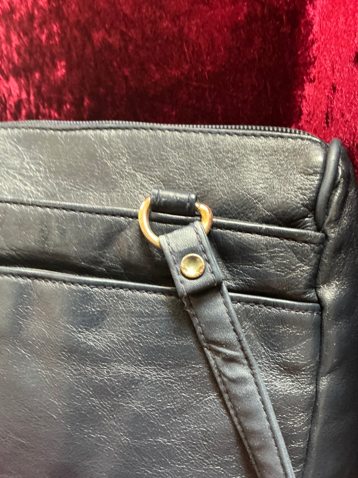 Vintage Purse - Blue Leather Shoulder Bag