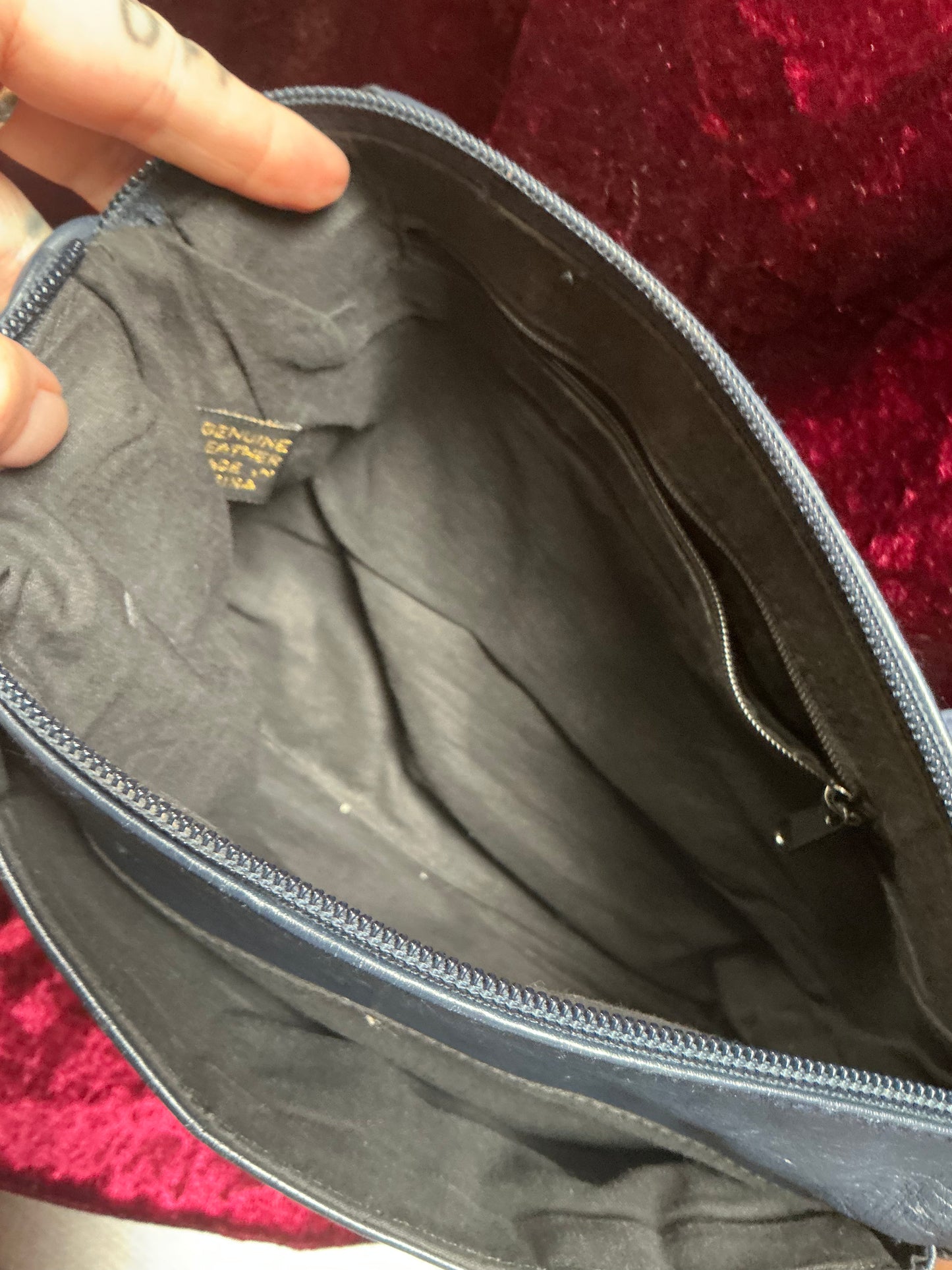Vintage Purse - Blue Leather Shoulder Bag