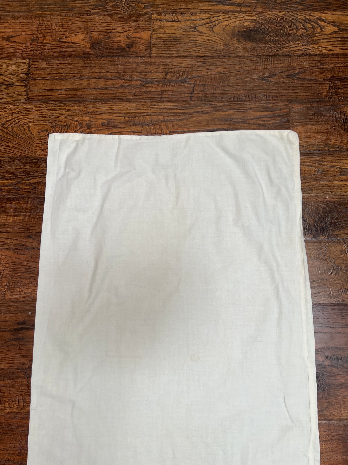 Vintage Linens - Single Embroidered Pillowcase - Blue and Pink Flower Rings