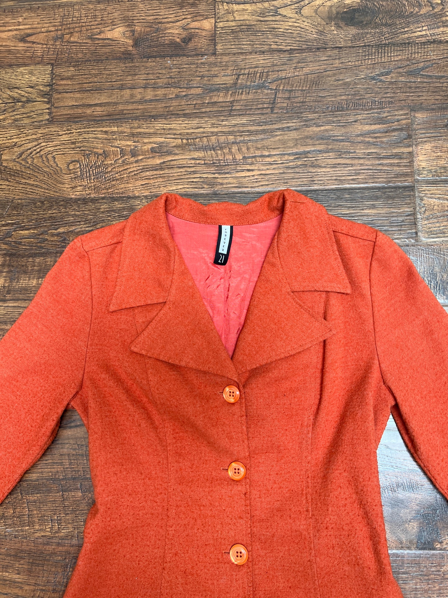 Vintage Clothing - Lightweight Jacket - Burnt Orange - Medium - Forever 21 - Made in USA