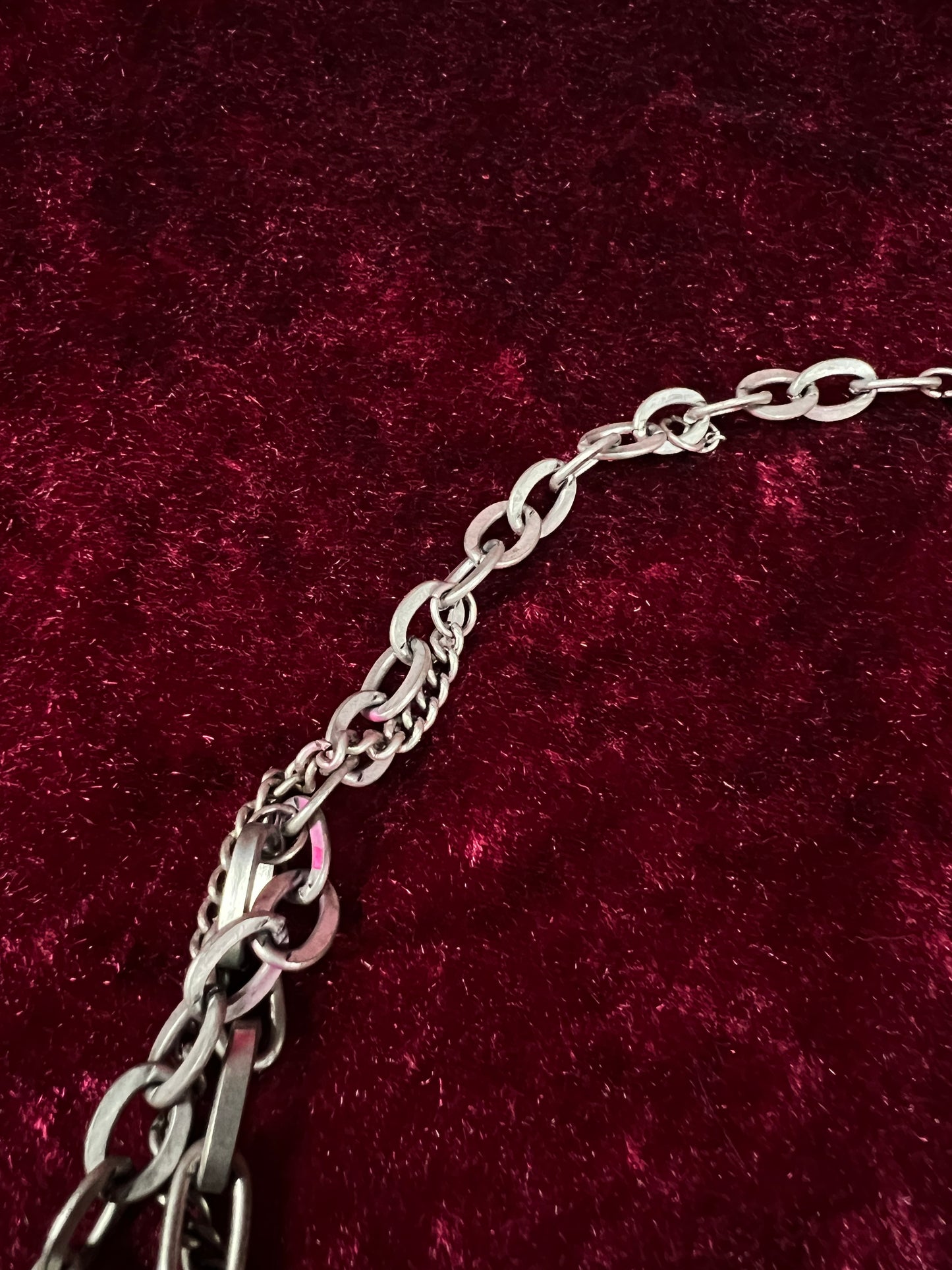 Vintage Mixed Metal Trinket Charm Necklace - Keys Locks and Curio Collection