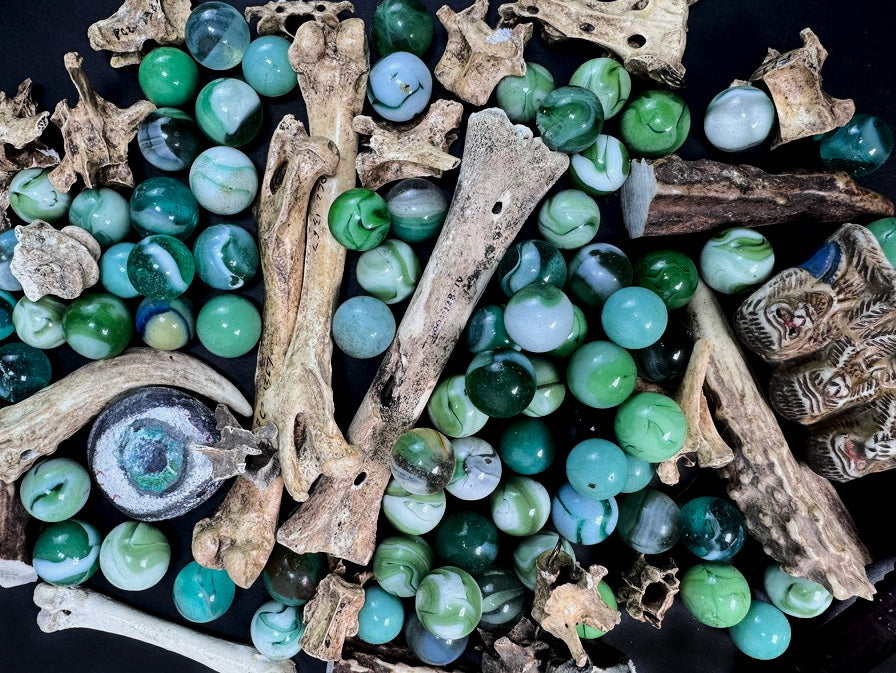 Marbles, bones, eyeballs, and other curiosities at the cat vintage