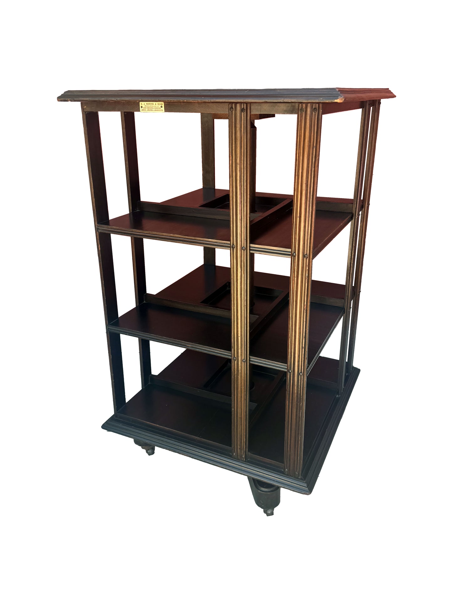 Antique Victorian Whirling Barrister Mahogany Bookcase - Made in London