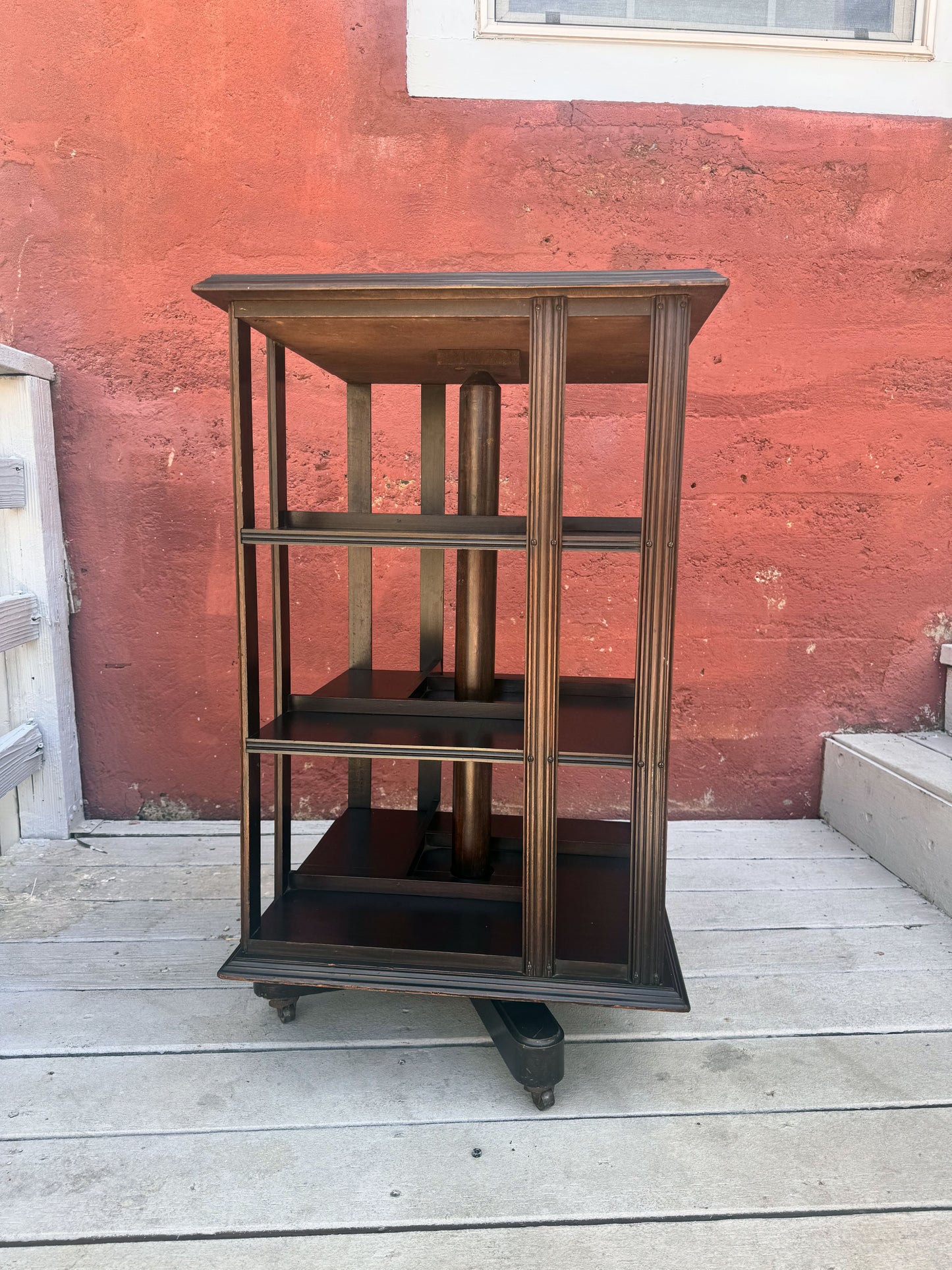 Antique Victorian Whirling Barrister Mahogany Bookcase - Made in London