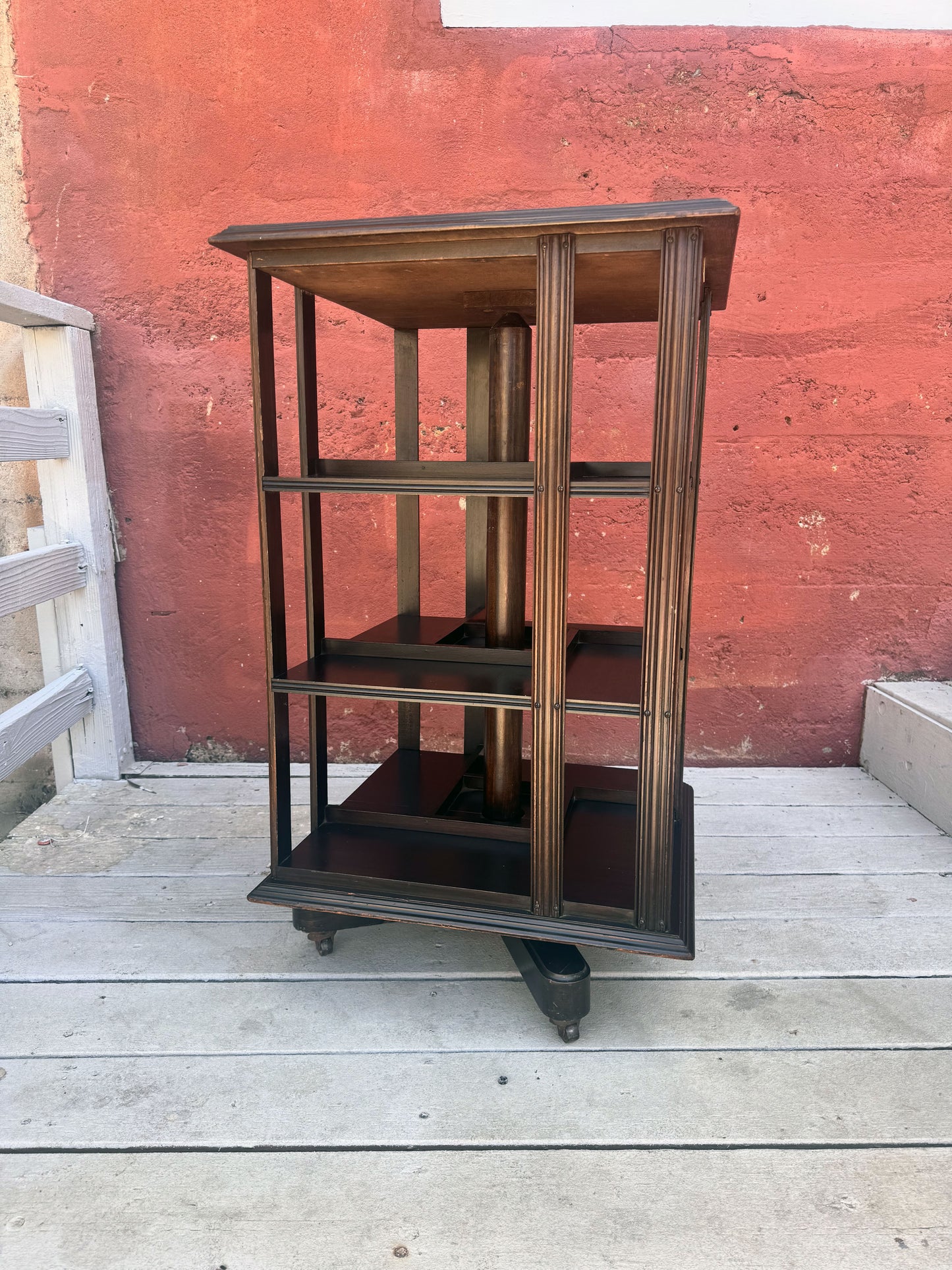 Antique Victorian Whirling Barrister Mahogany Bookcase - Made in London
