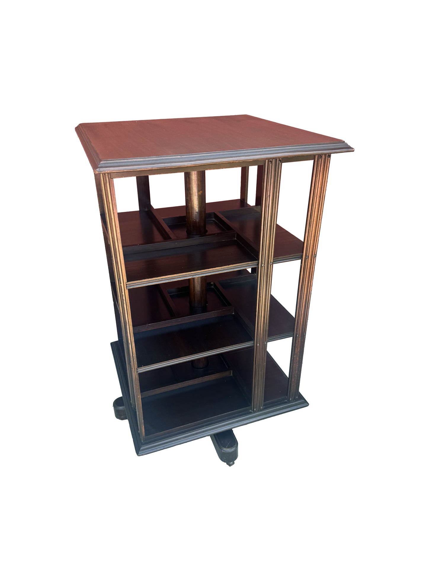 Antique Victorian Whirling Barrister Mahogany Bookcase - Made in London
