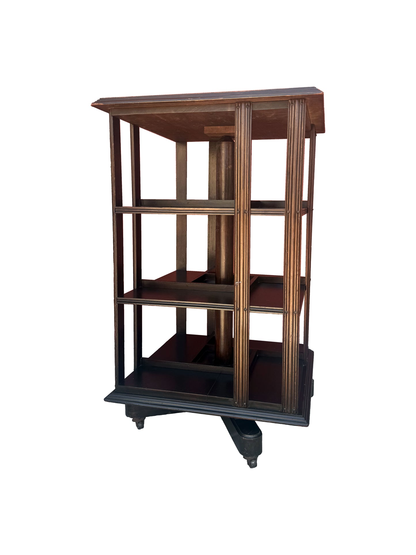 Antique Victorian Whirling Barrister Mahogany Bookcase - Made in London