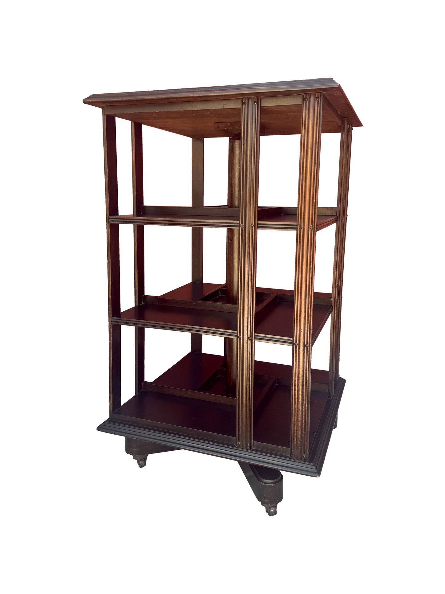 Antique Victorian Whirling Barrister Mahogany Bookcase - Made in London