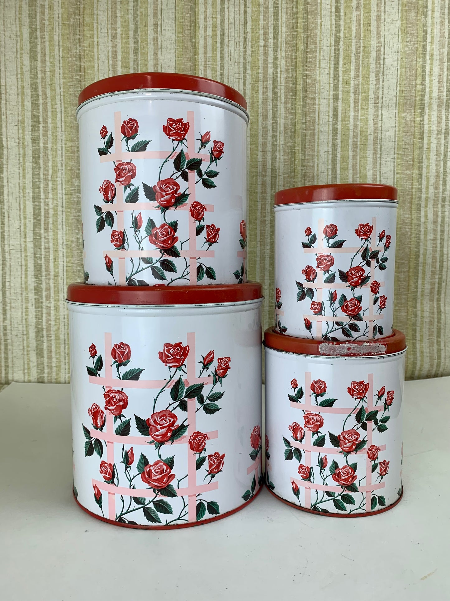 Decoware Rose Trellis Canisters - Set of 4