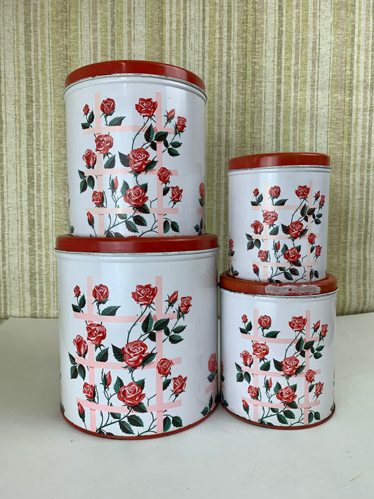 Decoware Rose Trellis Canisters - Set of 4
