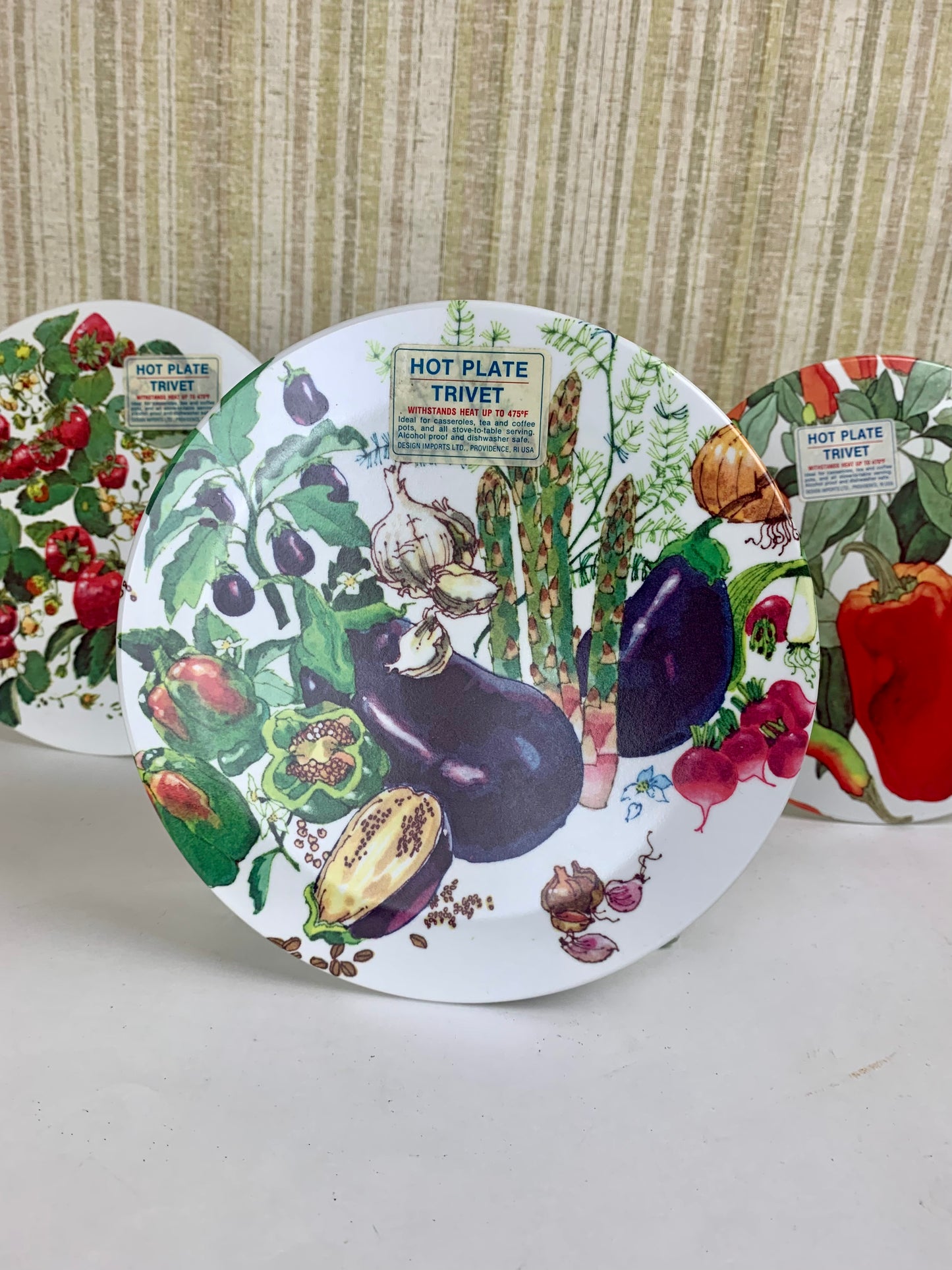 Fruit & Veggies Hot Plate Trivets - Set of 3