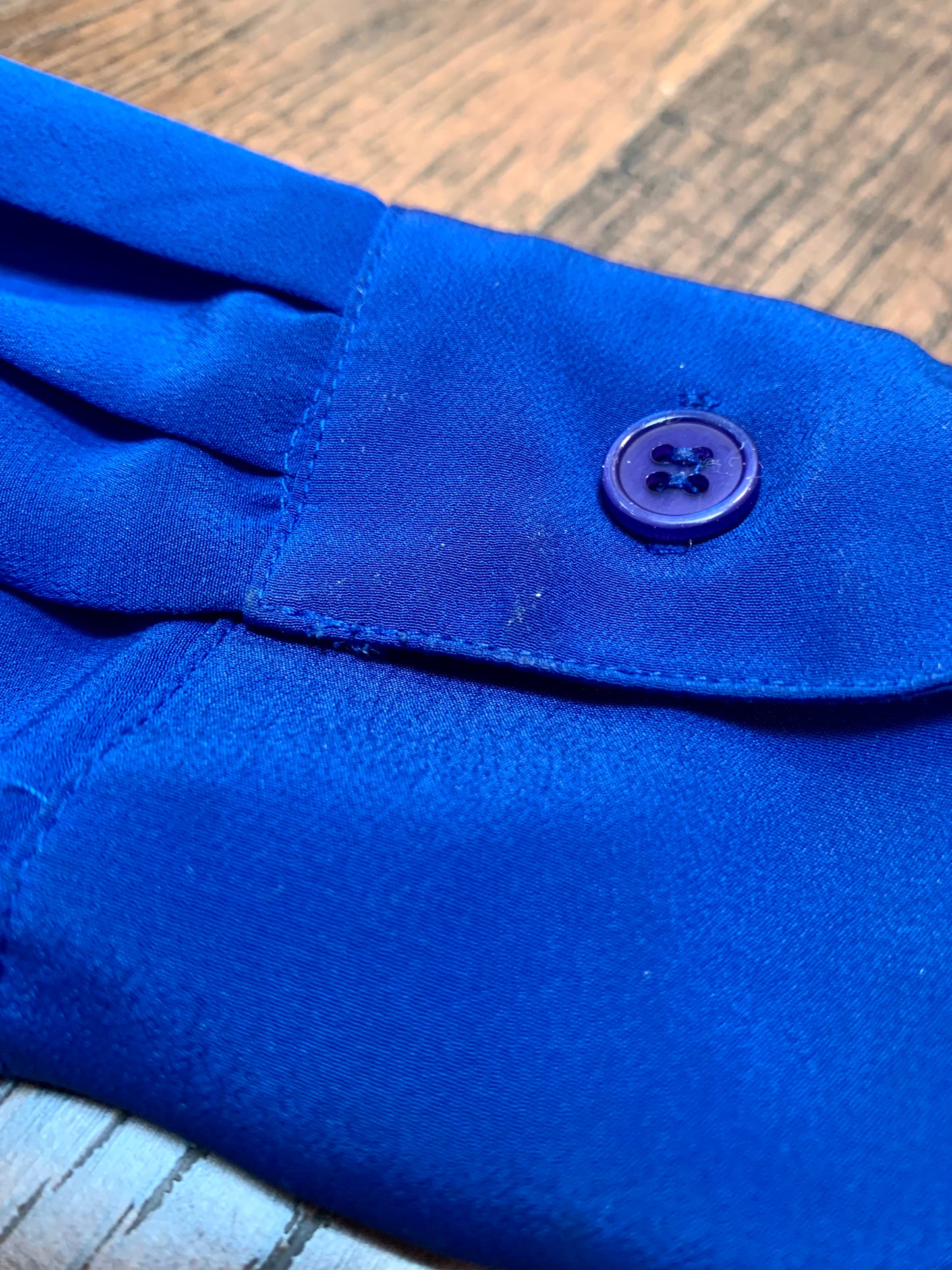 Vintage Christian Dior Cobalt Blue Chemise Blouse