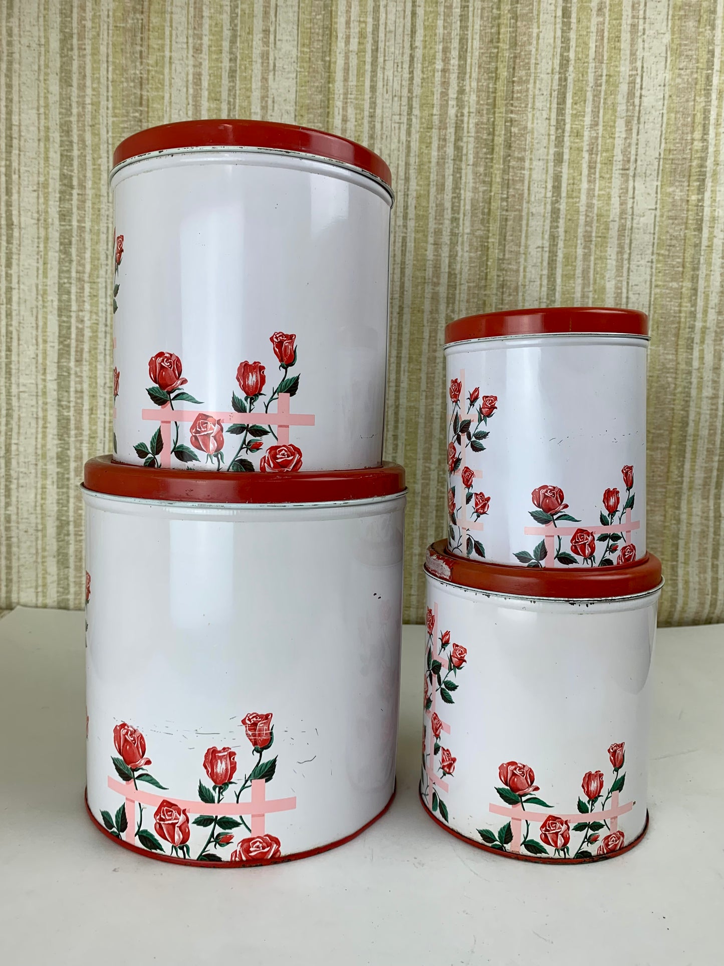 Decoware Rose Trellis Canisters - Set of 4