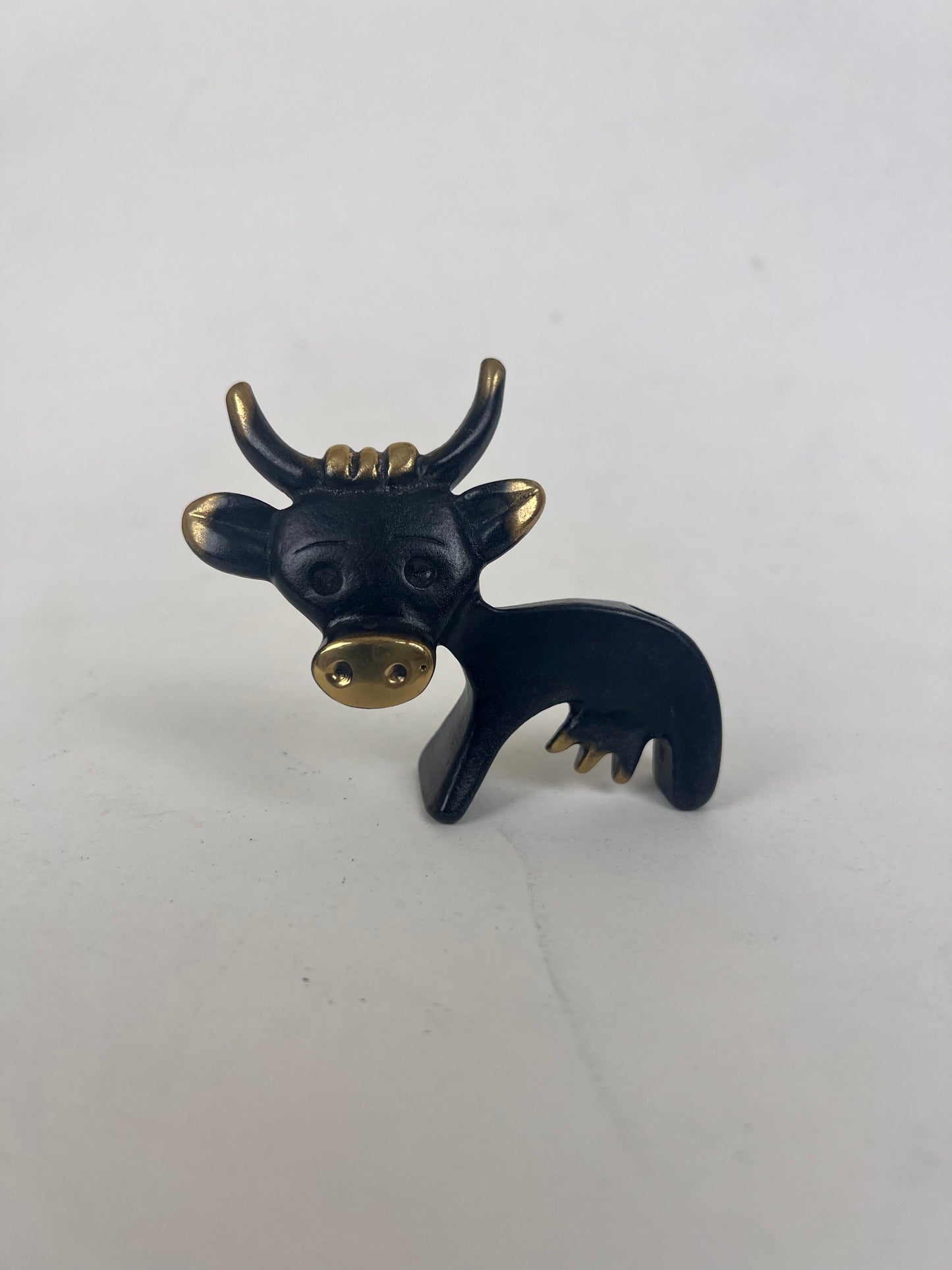 Vintage Brass Oxe Pencil Holder by Walter Bosse