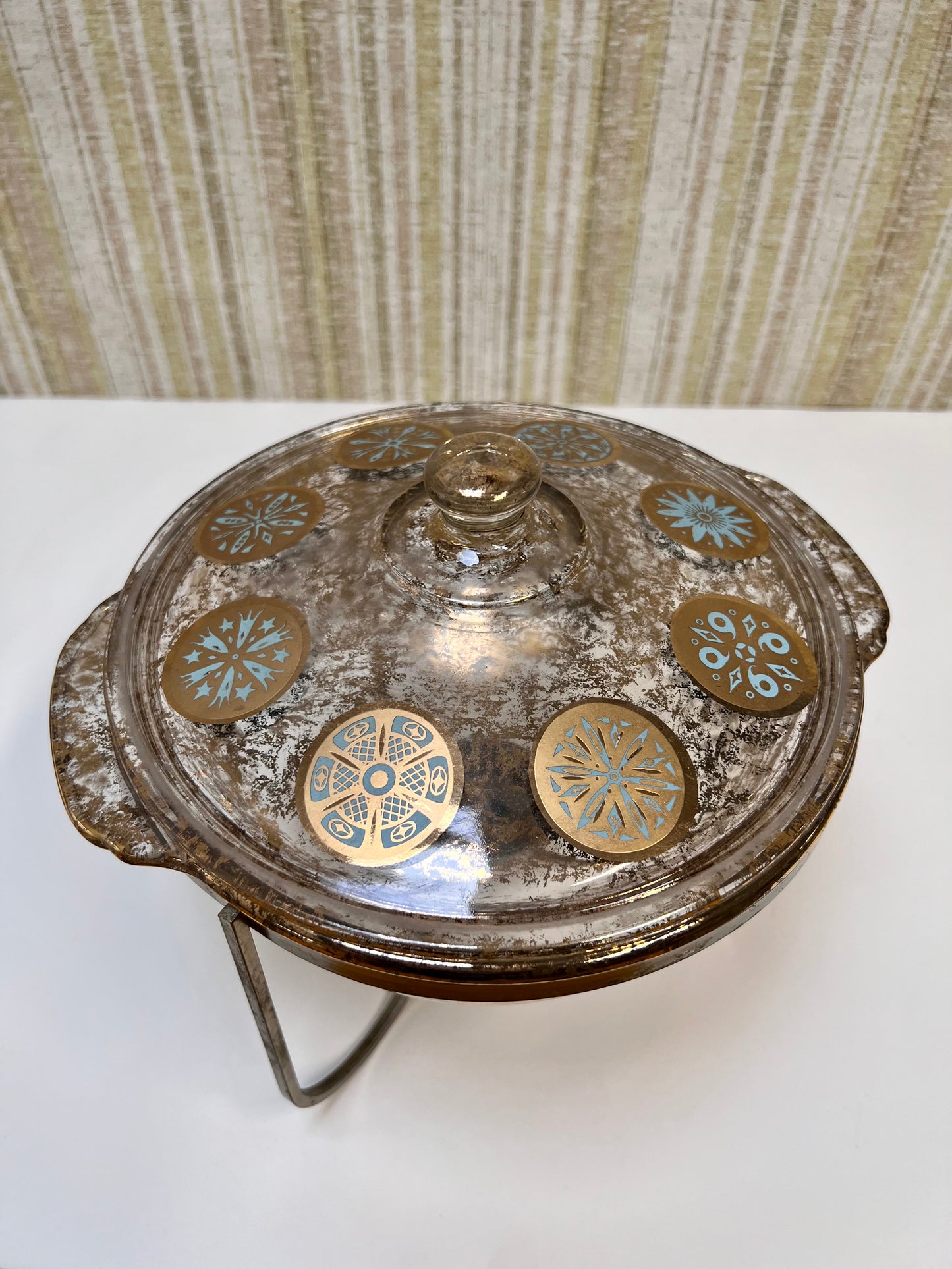 Vintage Kitchen - Mid Century Serveware - Covered Casserole Dish - Georges Briard - Fire King