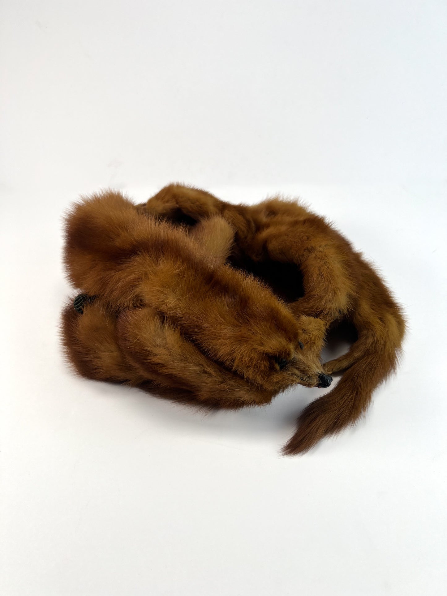 Vintage Accessories - Fur Shoulder Stole - 5 Red Foxes