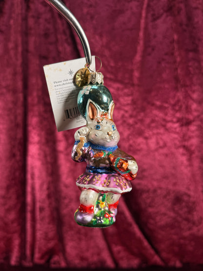 Vintage Christmas - Handblown Glass Ornament - Party Girl Bunny - 74C - Christopher Radko