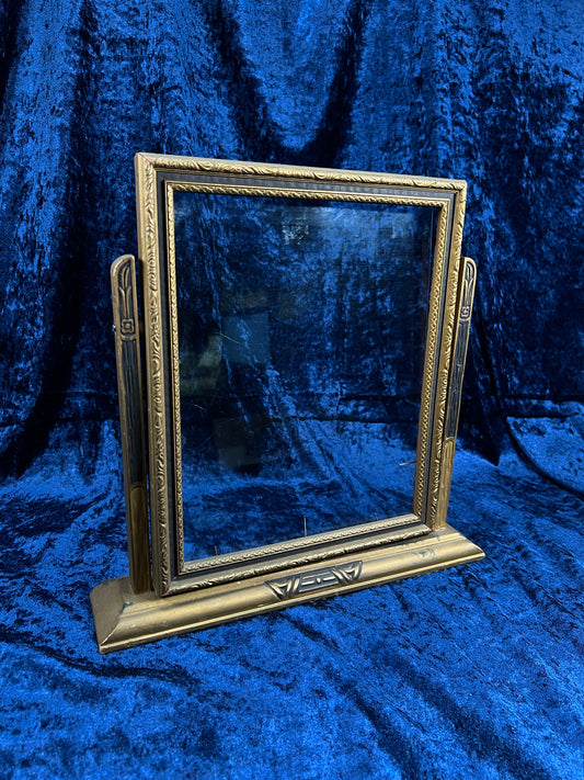 Antique Art Deco Picture Frame – Gold & Charcoal Ornate Tilt Design