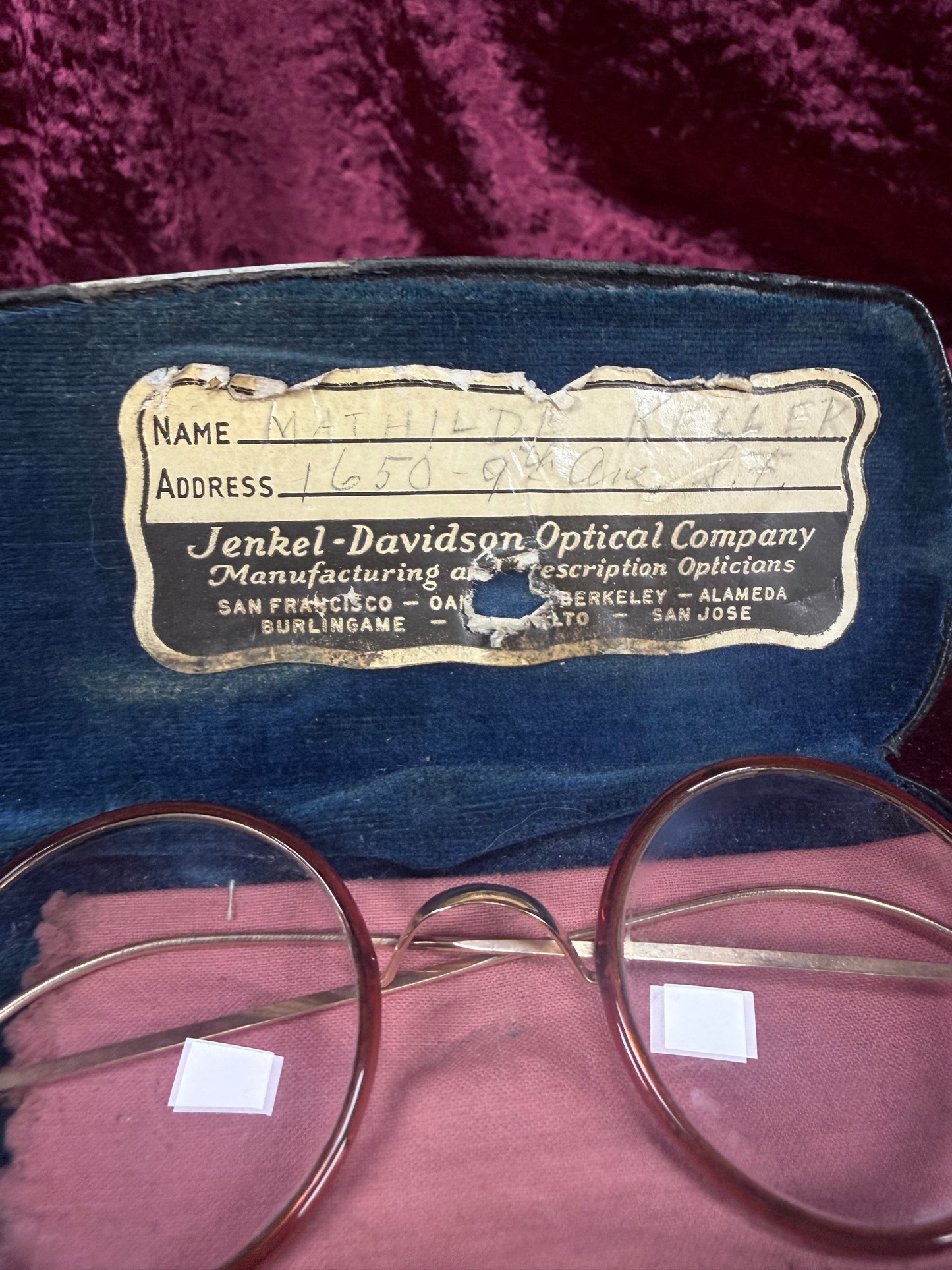 Antique Windsor Celluloid Pince-Nez Eyeglasses – Round Spectacles with Jenkel-Davidson Case