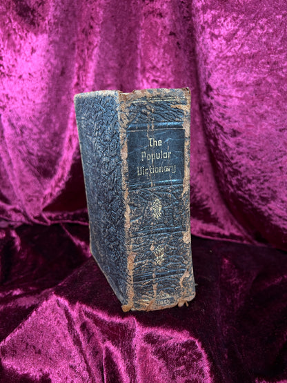Vintage Leather Bound Dictionary Book - 1930 Popular Dictionary Reference