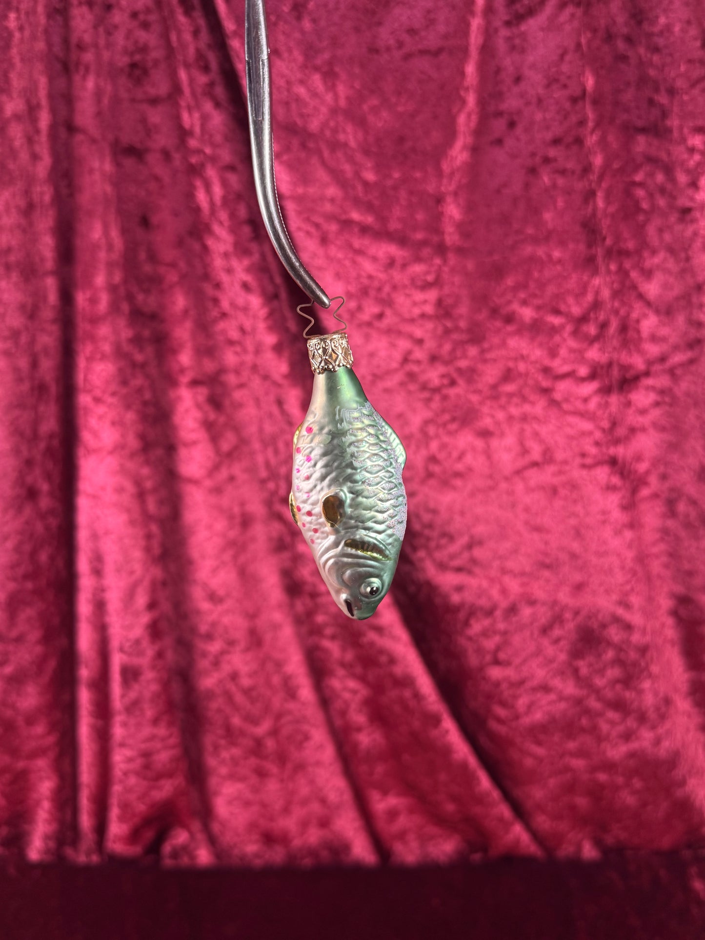 Vintage Christmas - HandblownGlass Ornament - Bass Fish - Inge Glas - Germany