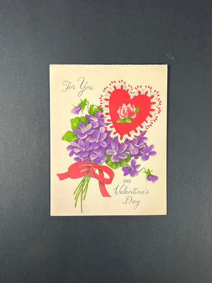 Vintage Ephemera - Valentine’s Day Card - For You On Valentine’s Day - Norcross
