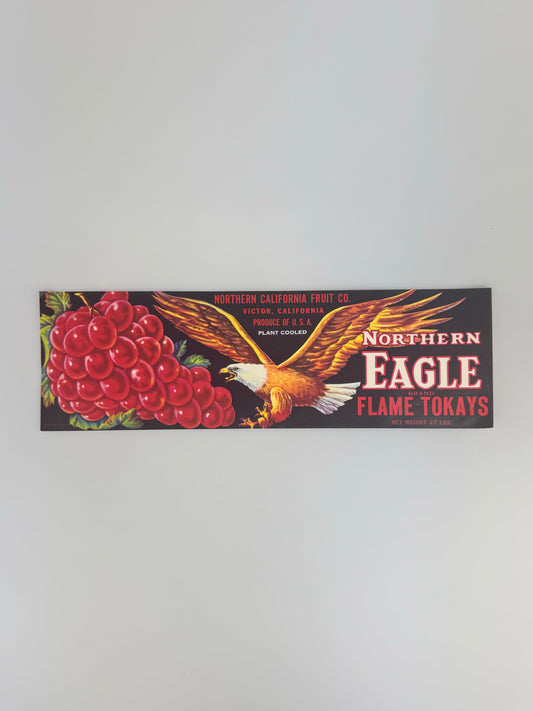 Vintage Produce Crate Advertisement - Northern Eagle Brand Grapes