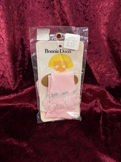 Vintage Nylon Rosette Socks – Lace Trim Bonnie Doon Children's Hosiery