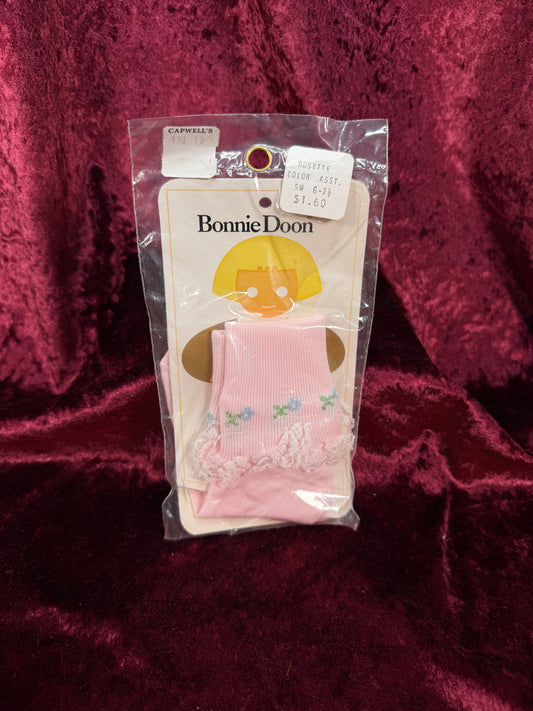 Vintage Nylon Rosette Socks – Lace Trim Bonnie Doon Children's Hosiery