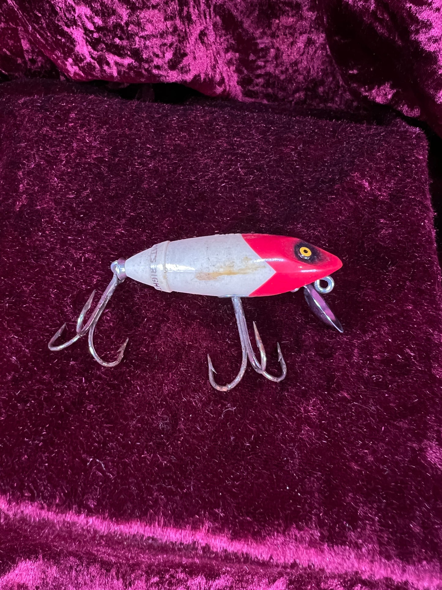 Vintage South Bend Fish-Obite Fishing Lure - Red Head Plug with Original Box