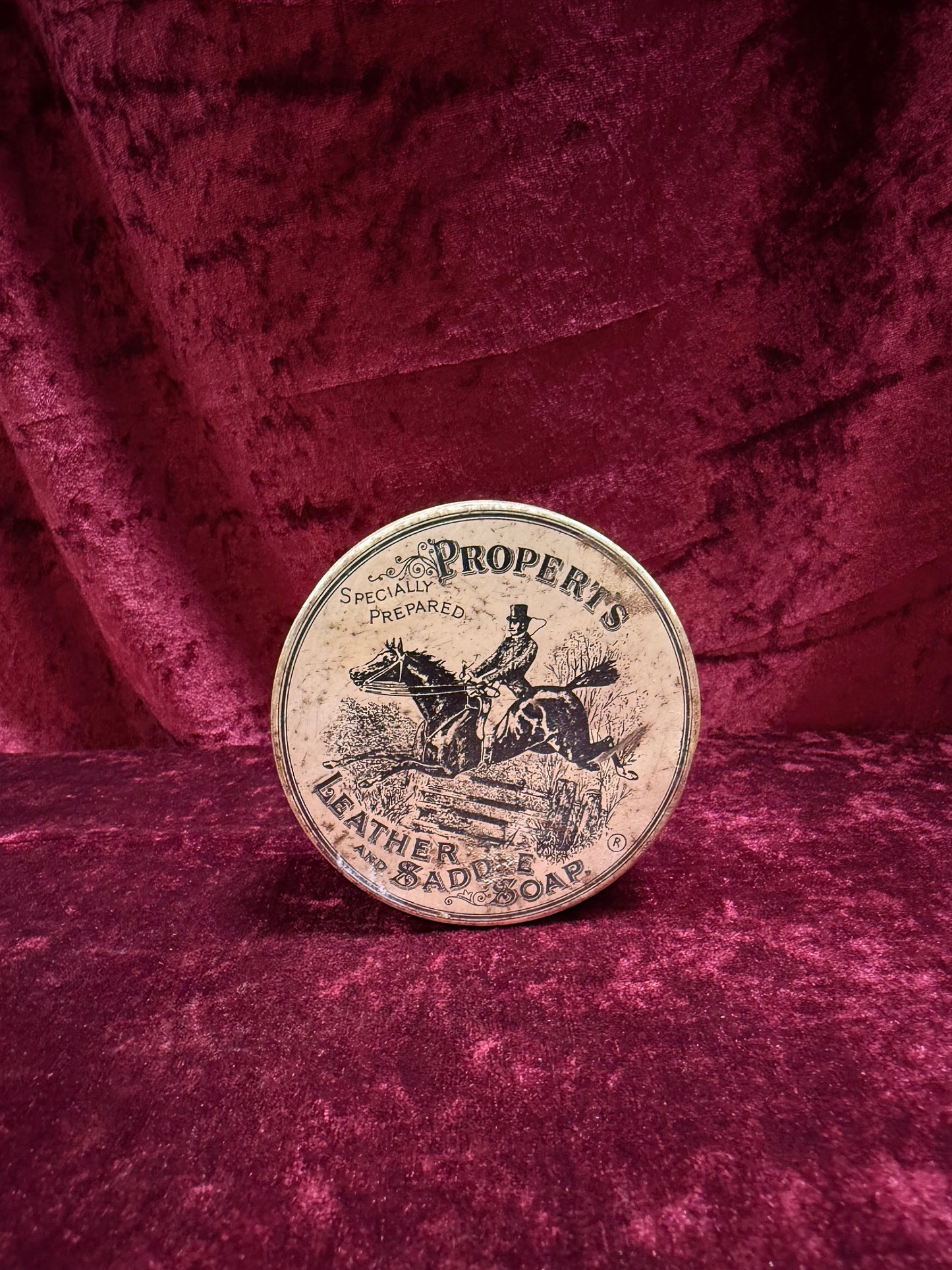 Vintage Medicine Cabinet - Metal Advertisement Tin - Propert’s Leather and Saddle Soap