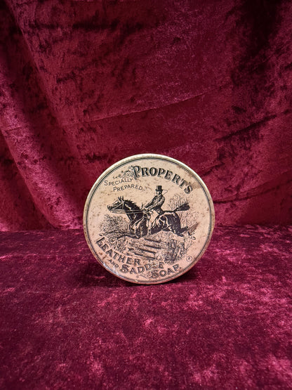 Vintage Medicine Cabinet - Metal Advertisement Tin - Propert’s Leather and Saddle Soap