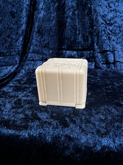 Antique Celluloid Ring Box – Art Deco Ivorine Footed Presentation Case