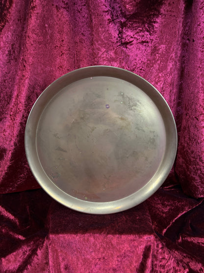 Vintage Brass Vanity Tray - Large Round Minimalist Perfume Display