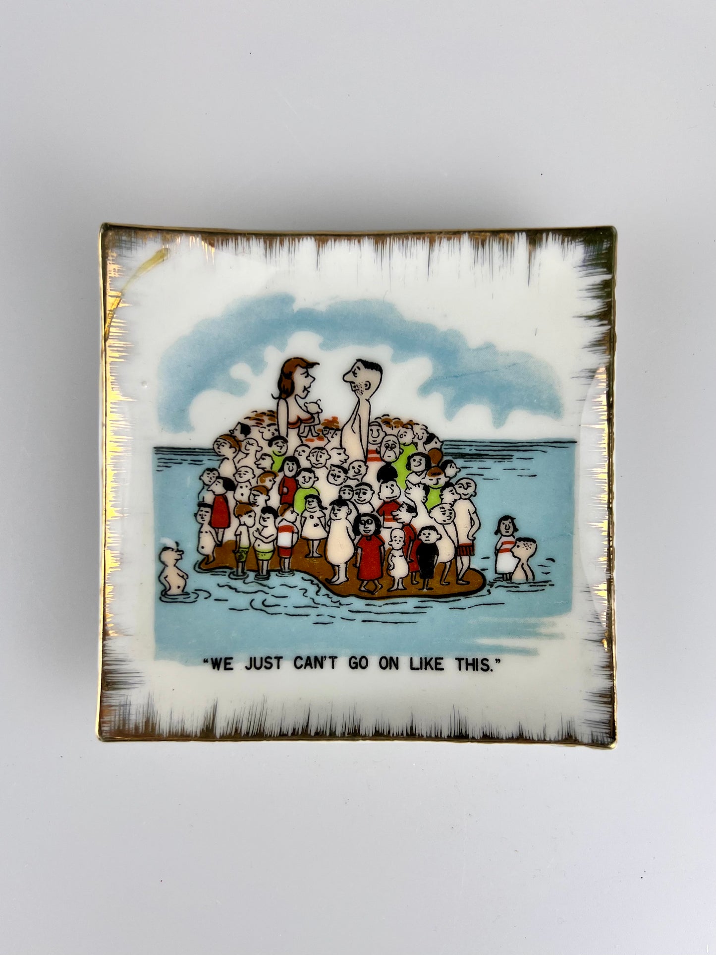 Vintage Mid Century Naughty Gag Gift Trinket Dish | We Can't Go On Like This | Made In Japan