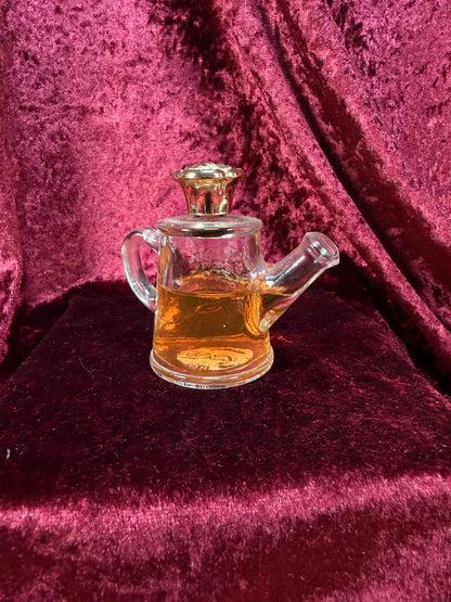 Vintage Glass Perfume Bottle – Miniature Watering Can - Roses, Roses - Avon