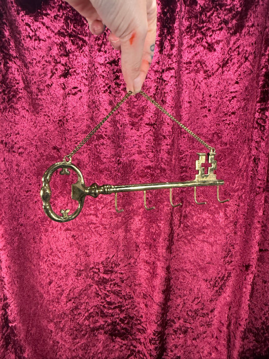 Vintage Brass Decor - Key Hang - Decorative Brass Skeleton Key