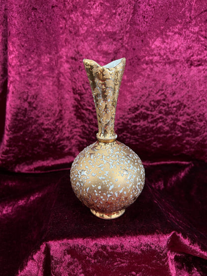 Vintage Ceramic Bud Vase – Dixon Art Studio Gold Textured Mid Century Design