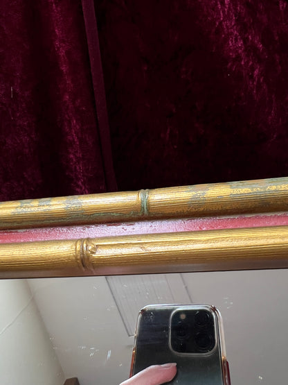 Vintage Burwood Products Mirrored Candle Sconce - Gold Faux Bamboo Framed