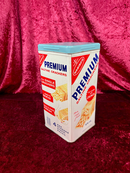 Vintage Kitchen Canister - Nabisco Premium Saltine Cracker Tin - 14 Oz