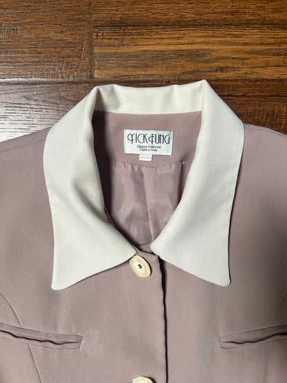 Vintage Clothing - Uniform Shirt Blouse - Grey Purple - Medium - Yick Fung