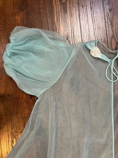 Vintage Clothing - Sheer Babydoll Robe - Baby Blue - Pandora Lingerie California - Small