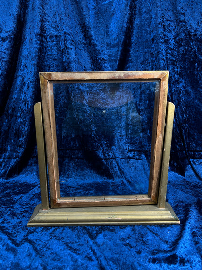 Antique Art Deco Picture Frame – Gold & Charcoal Ornate Tilt Design