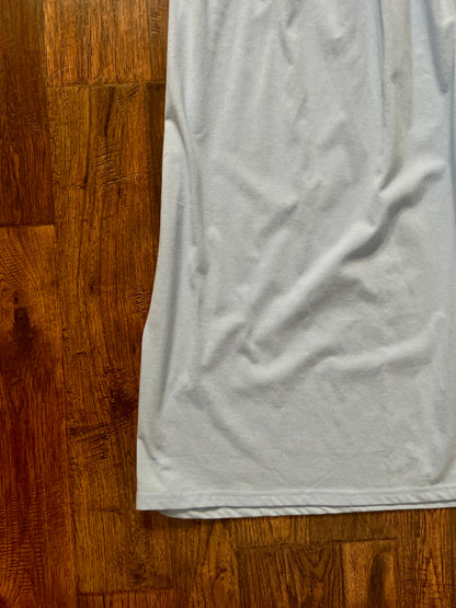Vintage Blue Cotton Blend Nightgown - Embroidered Lace Yoke - Anthony Richards