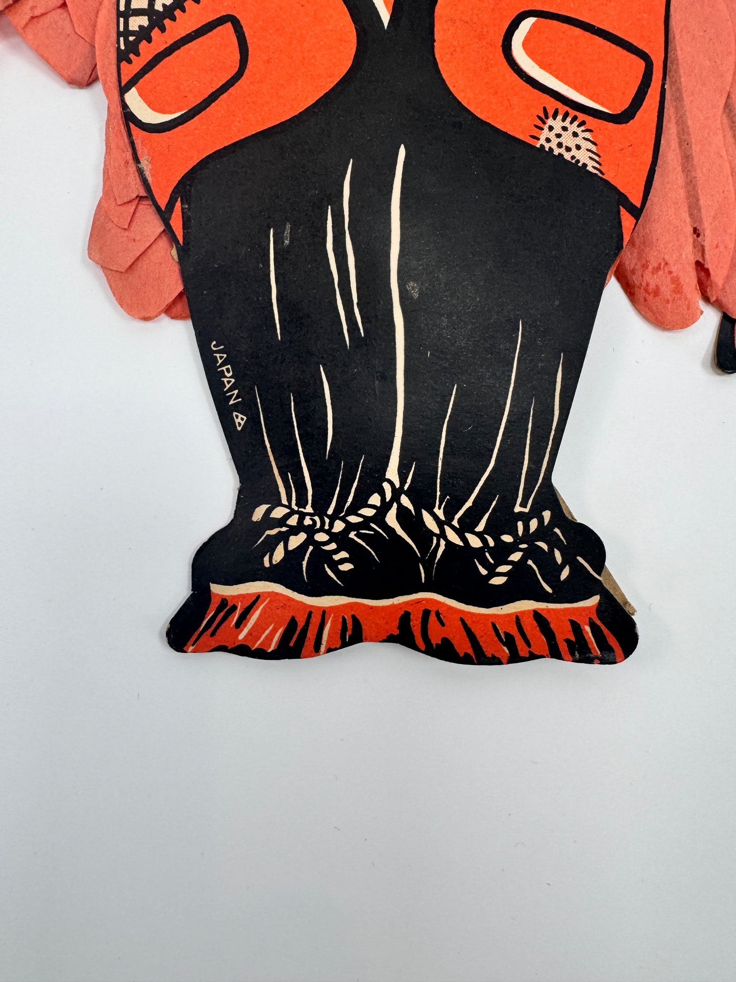 Vintage Paper Decoration | "Winged Scarecrow" w/ Crepe Paper Pop Up Wings | Made in Japan